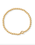 Kendra Scott Abbie Gold Beaded Stretch Bracelet Natural Mother-of-Pearl