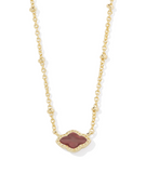 Kendra Scott Mini Abbie Gold Satellite Short Pendant Necklace Cranberry Illusion