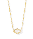 Kendra Scott Mini Abbie Satellite Gold Short Pendant Necklace Ivory Mother of Pearl