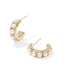 Kendra Scott Krista Gold Huggie Earrings White Pearl