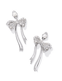 Kendra Scott Krista Silver Bow Statement Earrings White Mix