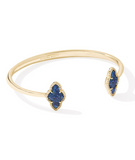 Kendra Scott Abbie Gold Pave Frame Cuff Bracelet Navy Abalone