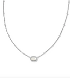 Kendra Scott Mini Elisa Silver Satellite Short Pendant Necklace Ivory