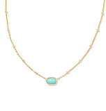 Kendra Scott Mini Elisa Gold Satellite Short Pendant Necklace Mint Magnesite