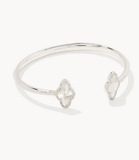 Kendra Scott Abbie Silver Pave Frame Cuff Bracelet Ivory Mother-of-Pearl