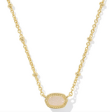 Kendra Scott Mini Elisa Satellite Pendant Necklace Gold Iridescent Drusy