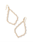 Kendra Scott Sophee Gold Crystal Open Frame Earrings White Crystal
