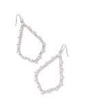 Kendra Scott Sophee Silver Crystal Open Frame Earrings White Crystal