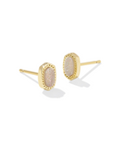 Kendra Scott Mini Ellie Gold Stud Earrings Iridescent Drusy