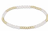 E Newton Classic Blissful Pattern 2.5mm Bead 3mm Pearl Bracelet