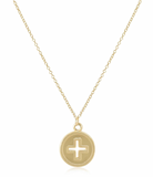 Gold 16" Necklace - Signature Cross Disc Charm