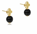E Newton Signature Cross Gold Stud Faceted Onyx