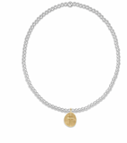E Newton Extends 2mm Silver Inspire w Small Gold Charm