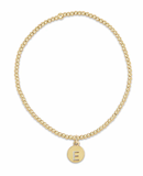 E Newton Classic Gold 2mm Respect Disc Initial Bracelet