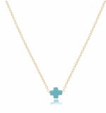 E Newton 16" Signature Cross Small Necklace Turquoise