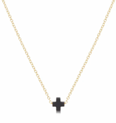 E Newton 16" Signature Cross Small Necklace Charcoal