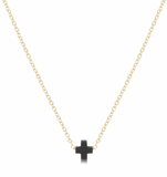 E Newton 16" Signature Cross Small Necklace Charcoal