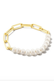 Kendra Scott Ashton Half Chain Bracelet Gold White Pearl