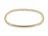 E Newton Classic gold 3mm Bead Bracelet Bliss Bar Smooth