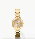Kendra Scott Dira Gold Tone Stainless Steel 28mm Watch Ivory Mother of Pearl