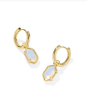 Kendra Scott Hallie Gold Huggie Earrings Opalite Illusion
