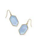 Kendra Scott Hallie Silver Drop Earrings Sky Blue Mother of Pearl