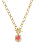 Kendra Scott Daphne Gold Link and Chain Necklace Dichroic Glass