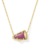 Kendra Scott Cheer Gold Short Pendant Necklace Maroon Magnesite