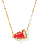 Kendra Scott Cheer Gold Short Pendant Necklace Red Illusion