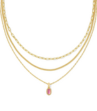 Kendra Scott Mini Elisa Gold Triple Strand Necklace Azalea Illusion
