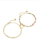 Kendra Scott Meet the Mini Elisa and Abbie Set of 2 Delicate Chain Bracelets Multi Mix