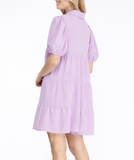 Grace Tiered Shirt Dress Lilac