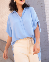 Avis Hi Lo Shirt Blue