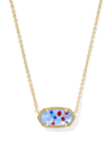 Kendra Scott Elisa Necklace Gold Red White Blue Illusion