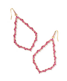 Kendra Scott Sophee Gold Crystal Open Frame Earrings Pink Crystal