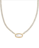 Kendra Scott Elisa Gold Tennis Necklace Ivory Mother of Pearl