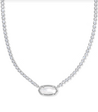 Kendra Scott Elisa Silver Tennis Necklace Ivory Mother of Pearl