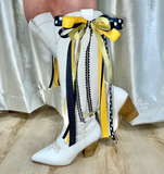 Game Day Metallic Boot Bows -black & gold