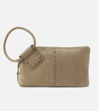 HOBO Sable Wristlet Metallic Leather Burnished Sage