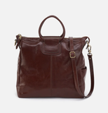 HOBO Sheila Large Satchel Polished Leather Chocolate