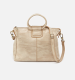 HOBO Sheila Medium Satchel Metallic Leather Gold Leaf
