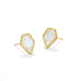 Kendra Scott Framed Tessa Stud Earrings Gold Dichroic Glass