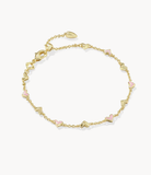 Kendra Scott Haven Gold Delicate Chain Bracelet Pink Enamel