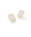 Kendra Scott Daphne Large Stud Earrings Gold Iridescent Drusy