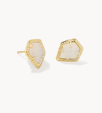 Kendra Scott Framed Gold Tessa Stud Earrings Iridescent Drusy