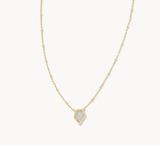 Kendra Scott Framed Gold Tess Satellite Short Pendant Necklace Luster Light