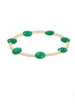 E Newton Admire Gold 3mm Bracelet Green Onyx