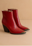 Frankie Red Toe Capped Bootie