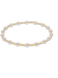 E Newton Classic Sincerity Pattern 4mm Bead Bracelet - Pearl