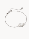 Kendra Scott Abbie Silver Satellite Chain Bracelet Ivory Mother-of-Pearl